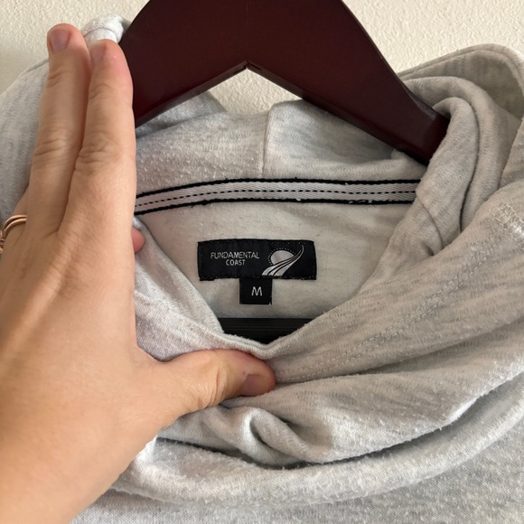 Fundamental Coast Women’s Mock Cowl Neck Hoodie Size Medium Light Heather Gray - Picture 7 of 10